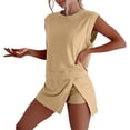 thumbnail image 1 of Short Sets for Women Sleeveless Crewneck Tank Top and Skirted Shorts Skorts 2 Piece Matching Set Womens Lounge Set, 1 of 2
