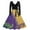 #+001Yellow, variant on Hogleaql Womens Mardi Gras Dress Vintage V-Neck Long Sleeve A-Line Carnival Themed Party Graphic Dresses Mesh Flowy Belted Cozy Trendy Costume Dark Purple S