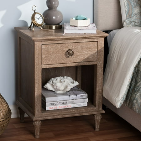 Antique Wash - Rustic Wood 1-Drawer Nightstand by Grey Antique, Washed