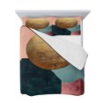 thumbnail image 7 of Boho Geometric Twin XL Size Down Alternative Comforter, Lightweight Comforter Quilt Bedding Set with Pillow Shams Modern Abstract Gold Circle Art All Seasons Bed Comforter Duvet Insert 68"x98", 7 of 7