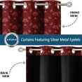 thumbnail image 3 of Vargottam Block Design Blackout Curtains - Set of 2 Panels, 52 x 108 Inches Each - Light Blocking & Thermal Insulated Drapes with Grommet Top for Bedroom & Living Room - Maroon, 3 of 9