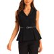 thumbnail image 1 of INSPIRE CHIC Chaleco Blazer de Oficina Sin Mangas con Cuello de Solapa Botón Abajo y Cinturón M Negro, 1 of 1