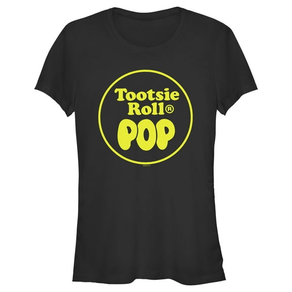 Junior's Tootsie Pop Classic Circle Logo Graphic Tee Black Large