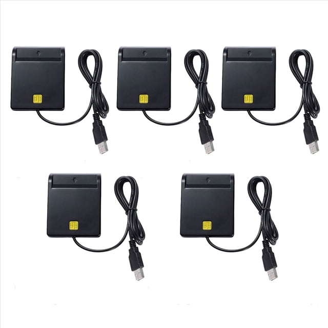 5X USB Smart Card Reader for Bank Card IC/ID EMV Card Reader for 7 8 10 for Linux OS USB- ISO 7816,5 x USB Smart Card Reader
