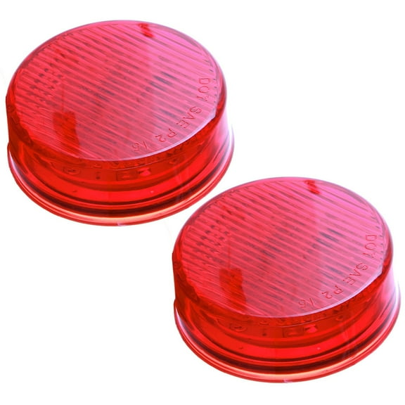 CCIYU Car Marker Light 2Pack 2.5" Red Round Truck Trailer Clearance Marker LED Round Side Marker Light Flush Mount