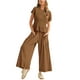 thumbnail image 1 of Pantalones anchos Outfit Antnation de 2 piezas con parte superior fruncida para mujer, 1 of 6