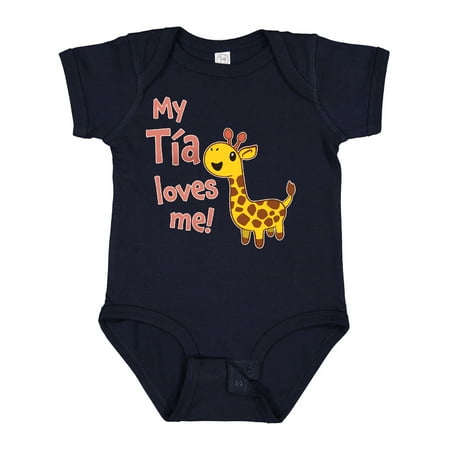 

Inktastic My Tía Loves Me- Cute Giraffe Gift Baby Boy or Baby Girl Bodysuit