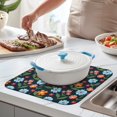 thumbnail image 2 of Pioneer Flower Floral Print Pattern 1 Pack Kitchen Dish Drying Mat, Ultra Absorbent Microfiber Dish Drainer Mat, 16"x18", 2 of 6