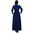 thumbnail image 2 of Bimba Robe Jilbab Unie à Col Mandarin pour Femme avec Poches, Manches Longues, Maxi, 2 of 9