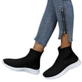 thumbnail image 4 of NOKIO Socks Sneakers for Women Comfortable Knit Ankle B𝗈𝗈𝑡𝑠 S𝗅ip On Walking Shoes Lightweight Tennis Running Shoes High Top Sneaker with Soft Sole for Summer and Autumn, 4 of 7