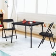 thumbnail image 2 of Bingirl Foldable Table and 2 Upholstered Chairs with Cushioned Seats Black, 2 of 8