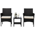thumbnail image 2 of Brite Stainless Steel and FE Wicker Black 3-Piece Outdoor Conversation Set, 2 of 8
