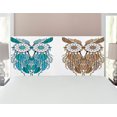 thumbnail image 1 of Owl Headboard, Dreamcatcher Style Owl Features Magic Farsighted Birds Print, Upholstered Decorative Metal Bed Headboard with Memory Foam, Full Size, Cream White Teal, by Ambesonne, 1 of 4