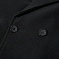thumbnail image 6 of Letdown Trench Coat Men Notched Collar Single Pea Coat Fall Winter Fashion Overcoat Plus Size Mid Long Wool Peacoat 2025, 6 of 8