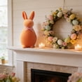 thumbnail image 6 of chaungfeng 1PCS Flocked Bunny Easter Decorations with Bow Ties, 5.91 Inch Pastel Rabbit Figurines for Easter Centerpieces, Spring Home Tabletop Shelf Decor & Seasonal Gift (Orange), 6 of 6