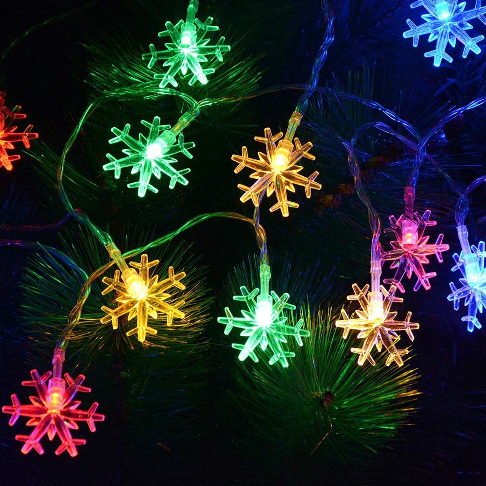 MeAddHome LED Christmas Lights Snowflake String Lights 10ft 20 LED 20ft 40 LED Fairy Lights Battery Operated Twinkle Lighting Indo - image 2 of 6