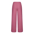 thumbnail image 4 of Yievot Linen Capri Pants for Women Summer Wide Leg Casual Trousers with Pockets Loose Elastic Waist Cropped Pant, 4 of 7