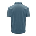 thumbnail image 4 of Mens Big & Tall T Shirts S-5X Plus Size Short Sleeve Corduroy-Tshirts Shirt Vintage Solid Color Pullover Button Stand Collared Athletic Tees Tops, 4 of 6