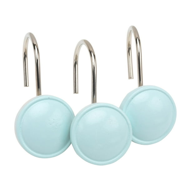 "Color Rounds" Resin Shower Curtain Hooks in Spa Blue