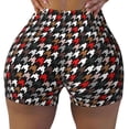 thumbnail image 2 of Lsque Houndstooth Green Red Pattern High Waisted Biker Shorts for Women-Tummy Control Fitness Athletic Workout Running Yoga Gym Shorts,Moisture-Wicking-Large, 2 of 9