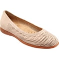 thumbnail image 2 of TROTTERS Womens Beige Perforated Removable Insole Cushioned Absorbs Impact Arch Support Non-Slip Darcey Wedge Slip On Leather Ballet Flats 9 M, 2 of 7