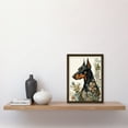 thumbnail image 2 of Doberman Dog with Wild Flowers Boho Watercolour Illustration Artwork Framed Wall Art Print A4, 2 of 4