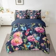 thumbnail image 2 of Erosebridal Colorful Flower Bed in a Bag Queen Size,Tropical Botanical Floral Bed Set,Cute Butterfly Birds Bedding Queen Size,Ultra Soft Bedroom Decoration Reversible,7pcs, 2 of 6