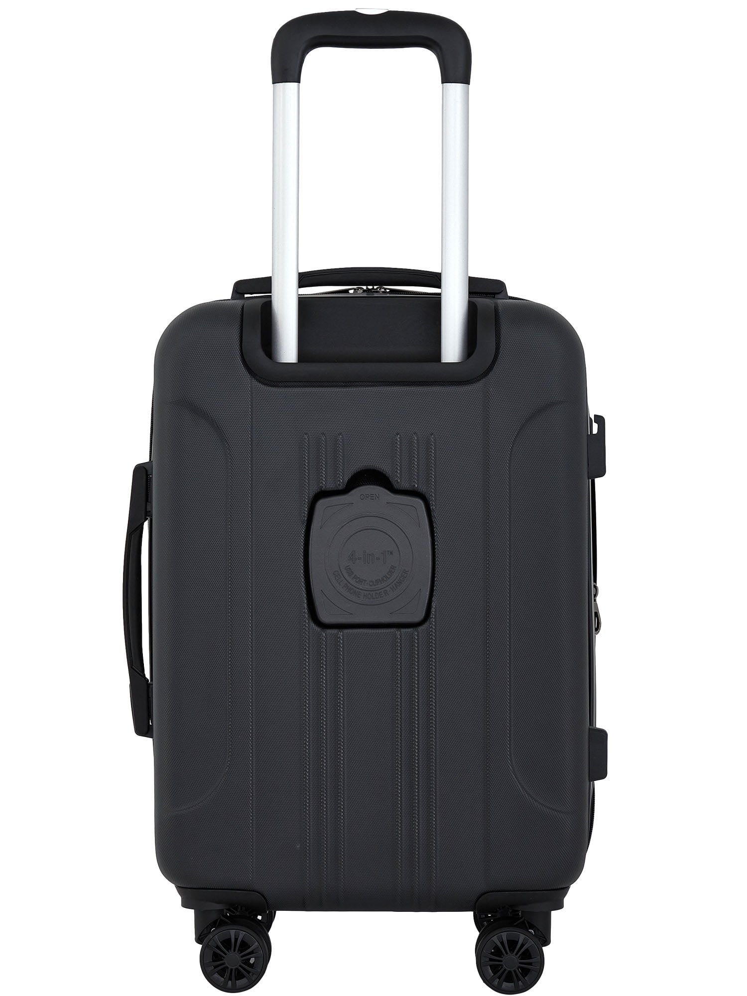 Travelers Club 3-Piece ABS Spinner Expandable Luggage Set with Cup Holder and USB Port - Black