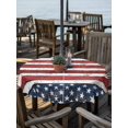 thumbnail image 2 of Outdoor Tablecloth with Umbrella Hole Zipper 4th of July Round Tablecloth 54" Waterproof Outside Table Cloth Independence Day Blue Star Red Stripe Patio Table Cover Tablecloths for Picnic Party, 2 of 8