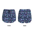 thumbnail image 3 of Fuzoiu Skull purple flower Print Women's Athletic Shorts, Double-Layer Running Shorts with Pocket,Women's Workout Shorts for Yoga, Gym, and Workouts-Medium, 3 of 7