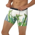 thumbnail image 3 of Salouo Cartoon Cactus Pattern Men's Boxer Briefs, Soft & Breathable Underwear Elastic Waistband Briefs for Men,1-Pack, 3 of 7