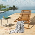 thumbnail image 3 of Zimtown Wood Chaise Chair, Wooden Folding Chair for Outdoor and Indoor, Acacia Wood Lounge Chair w/ Armrest, 3 of 9