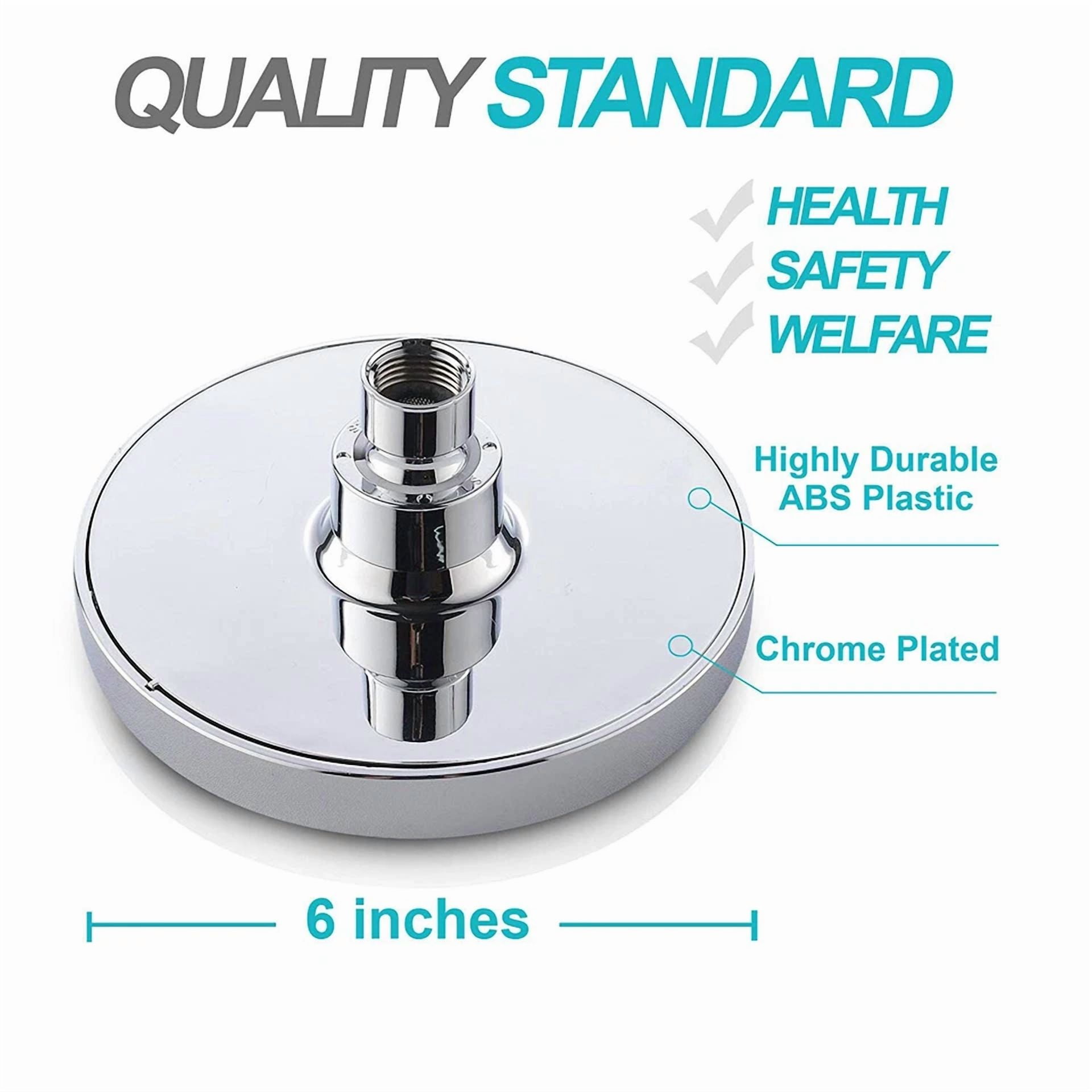 CIRCLE- 6''Luxury Shower Head High Pressure Rain Bathroom Chrome Showerhead Adjustable'