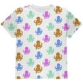 thumbnail image 1 of Cute Octopus Pattern All Over Youth T Shirt White YMD, 1 of 2