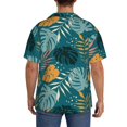 thumbnail image 3 of Pofeuu Tropical Leaves Print Mens Casual Short Sleeve Shirts Beach Summer Spread Collar Pocket Tops Men's Casual Short-sleeved Shirt-Medium, 3 of 5