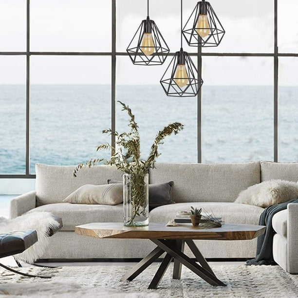 Lámpara Colgante De Araña Industrial Retro E27 Lámpara Colgante Altura Ajustable Mesa De Comedor Luz De Techo Para Hotel Vestíbulo Habitación Jaula De Madera Pantalla Loft Bar Restaurante Araña