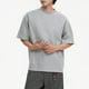 thumbnail image 5 of Blusas y camisas de manga corta y cuello redondo para hombre, blusas casuales de color liso con cuello redondo y mangas cortas para hombre., 5 of 7