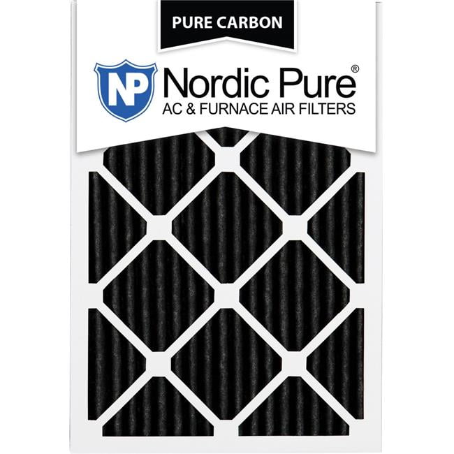 Nordic Pure 14x14x1 Pure Carbon Pleated Odor Reduction AC Furnace Air Filters 3 Pack 3 Piece