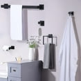 thumbnail image 2 of Matte Black Bathroom Hardware Set,5-Piece Towel Bar Ring Set Wall Mount Bathroom Accessories Include 23.6 inch Towel Bar,Towel Rack Ring,Toilet Paper Holder,2*Robe Hook, 2 of 6