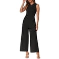 thumbnail image 2 of INSPIRAR CHIC Mono de Mujer Vestido Casual Sin Mangas Cuello Redondo Pantalones Anchos XS Negro, 2 of 5