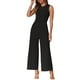 thumbnail image 2 of INSPIRAR CHIC Mono de Mujer Vestido Casual Sin Mangas Cuello Redondo Pantalones Anchos XS Negro, 2 of 5