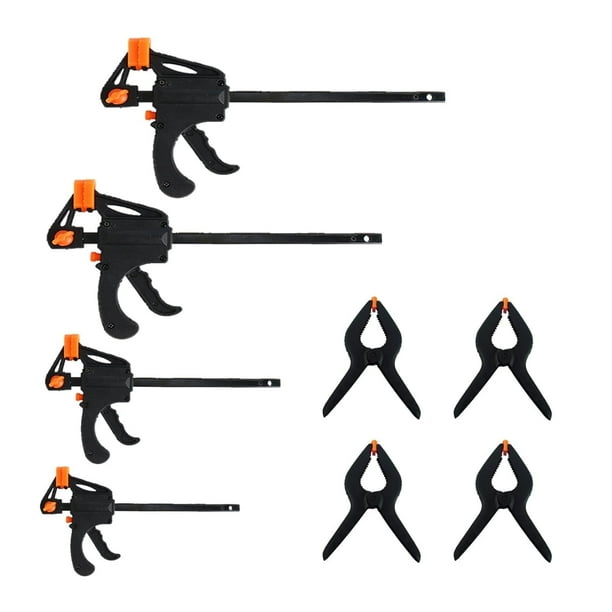 BTideas Juego de Pinzas para Carpintería, 4 Pinzas F y 4 Pinzas de Muelles para Carpintería