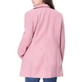 thumbnail image 3 of GRACE & GRANDEUR Women's Plus Peacoat Notched Lapel Double Breasted Mid Length Overcoat, 3 of 6