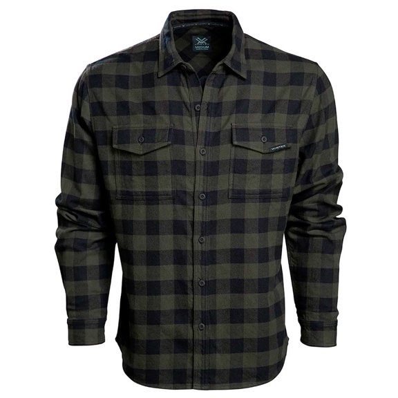 VORTEX Adult Male Timber Rush Flannel Long Sleeve Shirt, Color: Forest, Size: XL