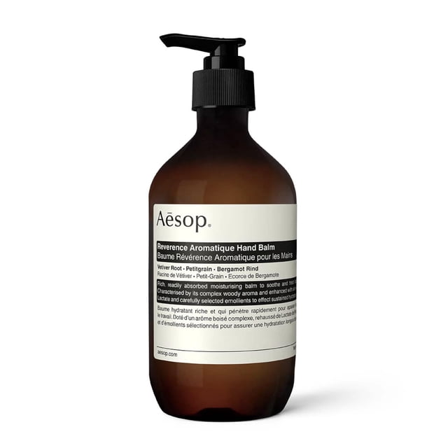 Bálsamo de manos Aesop Reverence Aromatique 500 ml hidratación rica y sostenida