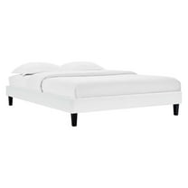 Modway Reign Full Performance Velvet Platform Bed Frame in White