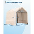 thumbnail image 7 of 10x10FT Curved Pipe Motorcycle Shed ,Outdoor Portable Storage Shed with Roll-Up Door & Vent, 240G Heavy-Duty Shelter Waterproof PE Tarp, UV-Resistant Storage Sheds for Motorcycle, Firewood, 7 of 7