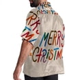 thumbnail image 3 of Christmas Font Men's Short Sleeve Hawaiian Poplin Shirt - Casual Printed Button Down Summer Beach Shirt for Men, 3 of 6