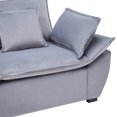 thumbnail image 4 of Yeahumalia 91.3" W Velvet Loveseat Sofa with Deep Seat for Living Room Bedroom, Dark Grey, 4 of 7