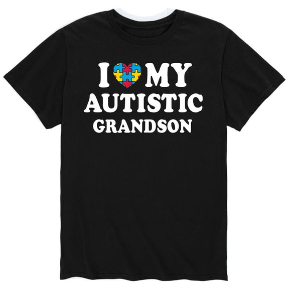Instant Message - I Heart My Autistic Grandson - Men's Short Sleeve Graphic T-Shirt